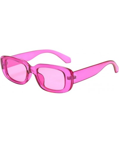 Rectangle Sunglasses for Women Men Trendy Retro Fashion Sunglasses UV 400 Protection Square Fram Purple $10.43 Aviator