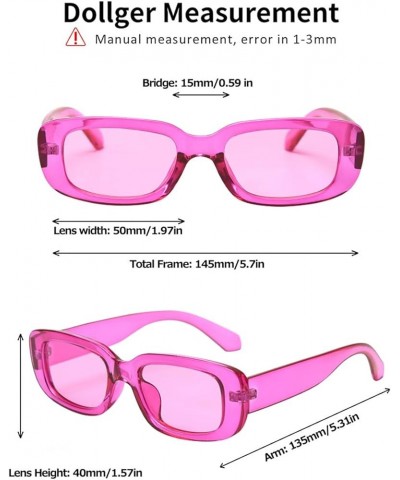 Rectangle Sunglasses for Women Men Trendy Retro Fashion Sunglasses UV 400 Protection Square Fram Purple $10.43 Aviator