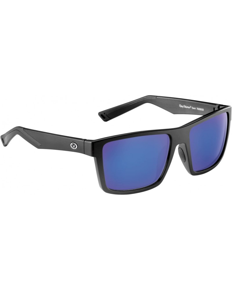 Swirl Rectangular Polarized Sunglasses, Matte Black Frame/Smoke-Blue Mirror Lens, Medium $14.68 Rectangular