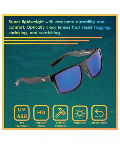 Swirl Rectangular Polarized Sunglasses, Matte Black Frame/Smoke-Blue Mirror Lens, Medium $14.68 Rectangular