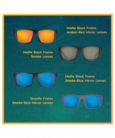 Swirl Rectangular Polarized Sunglasses, Matte Black Frame/Smoke-Blue Mirror Lens, Medium $14.68 Rectangular