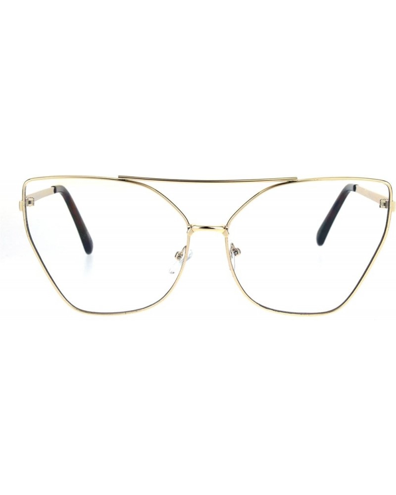 Womens Clear Lens Glasses Oversized Fashion Square Butterfly Metal Frame Gold clear $8.64 Designer