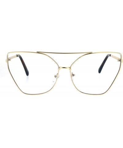 Womens Clear Lens Glasses Oversized Fashion Square Butterfly Metal Frame Gold clear $8.64 Designer