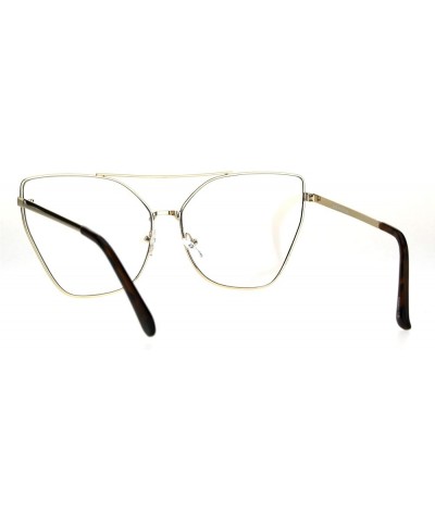 Womens Clear Lens Glasses Oversized Fashion Square Butterfly Metal Frame Gold clear $8.64 Designer