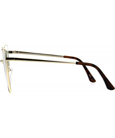 Womens Clear Lens Glasses Oversized Fashion Square Butterfly Metal Frame Gold clear $8.64 Designer