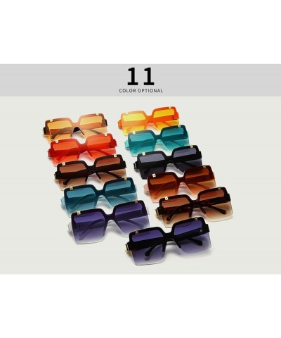 Large Frame Box Gradient Color Uv400 Sunglasses Men and Women Sunshade Holiday Street Shooting Decorative Glasses (Color : H,...