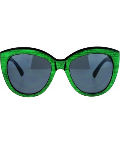 Designer Fashion Womens Sunglasses Matted Faded Wood Print Frames Green $8.48 Butterfly