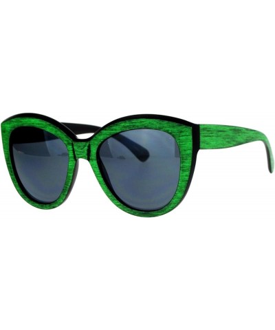 Designer Fashion Womens Sunglasses Matted Faded Wood Print Frames Green $8.48 Butterfly