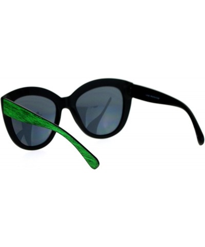 Designer Fashion Womens Sunglasses Matted Faded Wood Print Frames Green $8.48 Butterfly