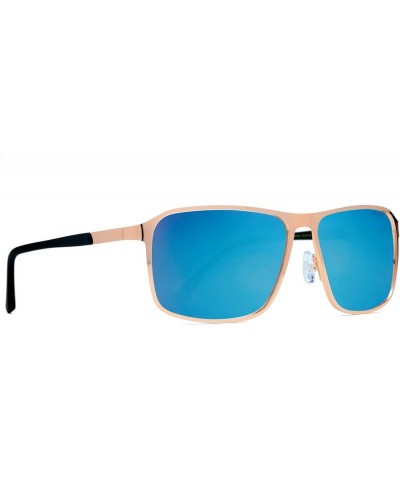 Polarized Men's Sunglasses Lightweight Mordern Soft-Square 100% UV Protection Gold Frame-ice Blue Mirror Lens $18.90 Square