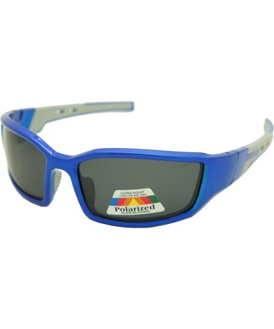 ColorViper Double Injection Sunglasses SPORTS 2761 Polarized Shiny Electric Blue Grey $12.25 Wayfarer