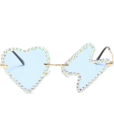 Novelty Love Lightning Sunglasses Women Rimless Funny Party Birthday Halloween Diamonds Glasses Men 3 Pack Mix $11.67 Rimless