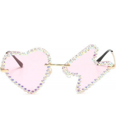 Novelty Love Lightning Sunglasses Women Rimless Funny Party Birthday Halloween Diamonds Glasses Men 3 Pack Mix $11.67 Rimless