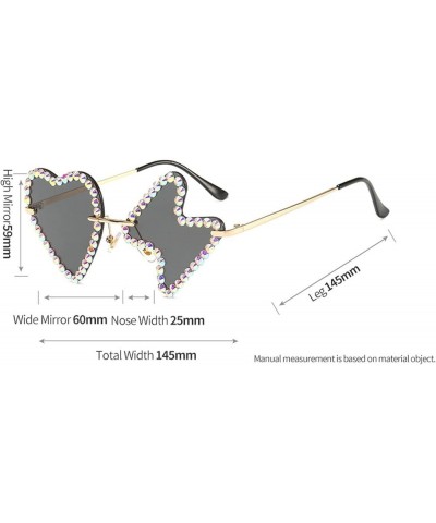 Novelty Love Lightning Sunglasses Women Rimless Funny Party Birthday Halloween Diamonds Glasses Men 3 Pack Mix $11.67 Rimless