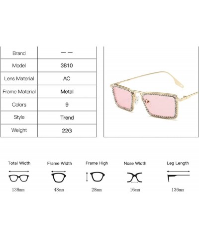 Rectangle Rhinestone Sunglasses Women Fashion Small frame square Diamond bling party Sun Glasses Crystal Shades Silver Plian ...