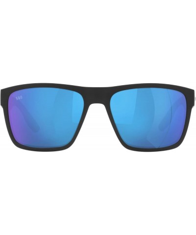 mens Paunch Xl Square Sunglasses Matte Black/Blue Mirrored Polarized-580g $71.54 Square