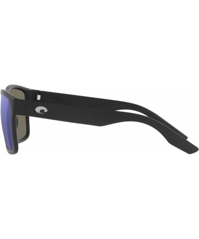 mens Paunch Xl Square Sunglasses Matte Black/Blue Mirrored Polarized-580g $71.54 Square