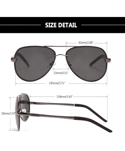 Classic Pilot Polarized Sunglasses For Men - Aluminum Magnesium Frame Sun Glasses 100% UV Protection Grey / Grey Lens $12.47 ...