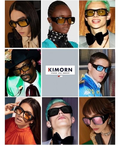 Sunglasses for Women Men Trendy Retro Fashion Sun Glasses 90's Vintage Y2K Oversize Square Frame Shades K1337 Black Yellow+bl...