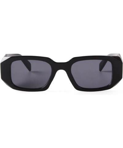 Rectangle Sunglasses for Women Retro Fashion Narrow Square Sun Glasses UV400 Protection Black Frame/Grey Lens $7.79 Rectangular