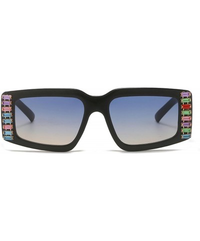 Vintage Square Sunglasses Women Diamond Sun Glasses 2023 Fashion Rhinestones Goggle Female Black Blue Brown $11.36 Square