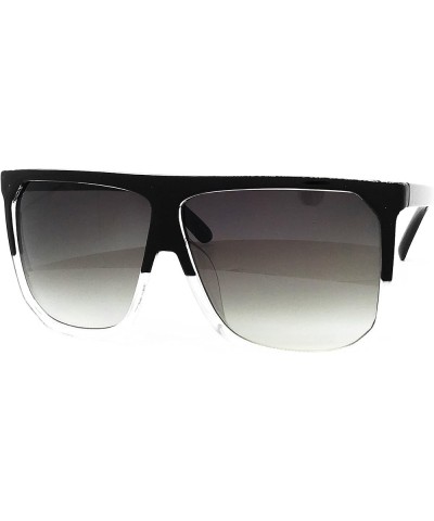 7266 Premium Oversize XXL Women Men Tint Flat Top Fashion Sunglasses Oversized CLEAR BLACK $9.66 Designer