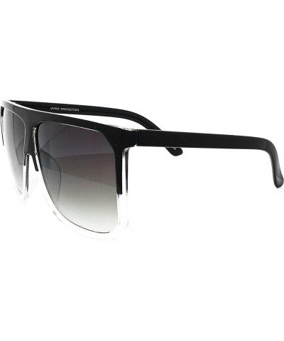 7266 Premium Oversize XXL Women Men Tint Flat Top Fashion Sunglasses Oversized CLEAR BLACK $9.66 Designer