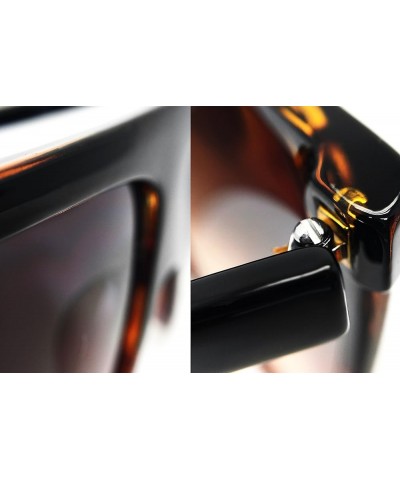 7266 Premium Oversize XXL Women Men Tint Flat Top Fashion Sunglasses Oversized CLEAR BLACK $9.66 Designer