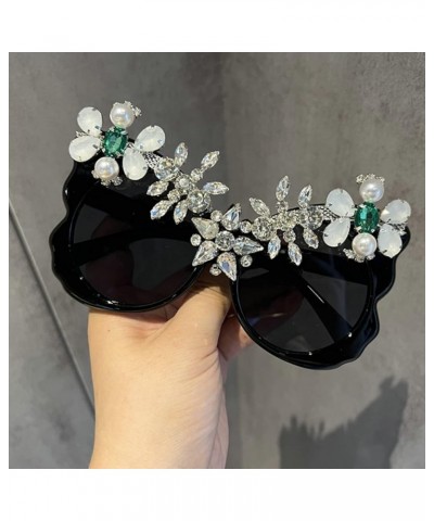 Oversized Butterfly Diamond Sunglasses for Women Sparkling Rhinestone Sunglasses Irregular Diamond bling Party Glasses 2pcs-b...