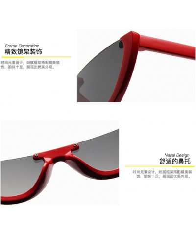 Cat Eye Sunglasses Women Vintage Small Cut Edge Transparent Bright Half Rim Shades Sun Glasses Gradient Gray $22.78 Rectangular