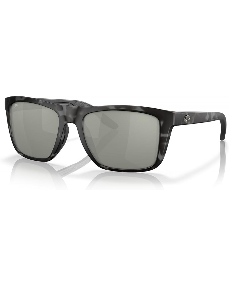 Men's Mainsail Rectangular Sunglasses Tiger Shark/Grey Silver Mirrored Polarized 580g $71.47 Rectangular