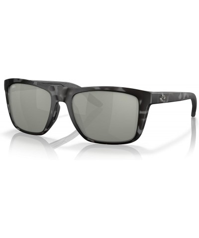 Men's Mainsail Rectangular Sunglasses Tiger Shark/Grey Silver Mirrored Polarized 580g $71.47 Rectangular