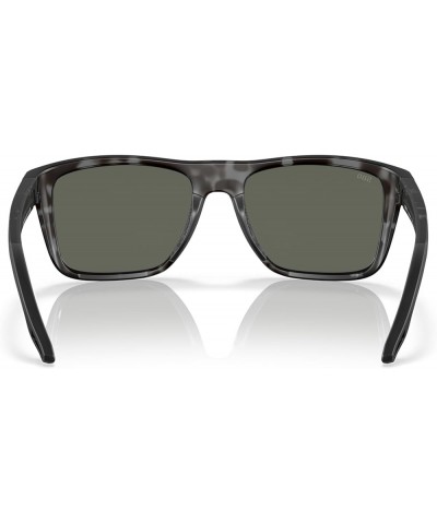 Men's Mainsail Rectangular Sunglasses Tiger Shark/Grey Silver Mirrored Polarized 580g $71.47 Rectangular