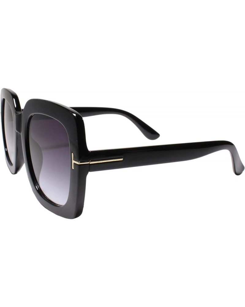 Oversized Exaggerated Retro Large Chic Square Luxury Designer Sunglasses Black $10.61 Square