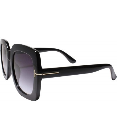 Oversized Exaggerated Retro Large Chic Square Luxury Designer Sunglasses Black $10.61 Square