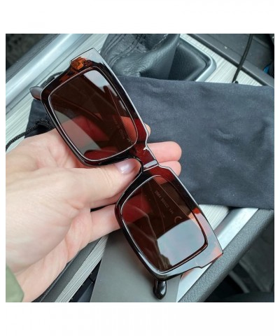 Sunglasses For Women Minimalist Classic Design Fashion UV400 Square Sun Glasses Unisex TY2984 Brown $15.33 Designer