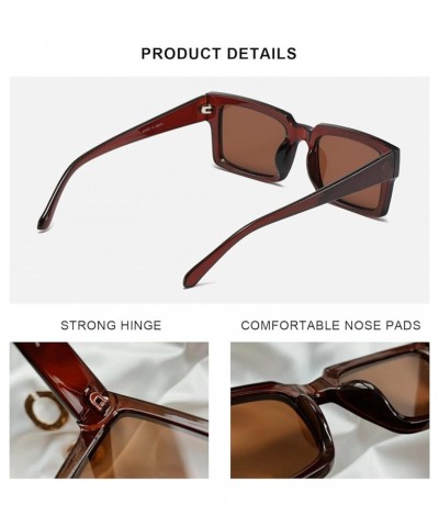 Sunglasses For Women Minimalist Classic Design Fashion UV400 Square Sun Glasses Unisex TY2984 Brown $15.33 Designer