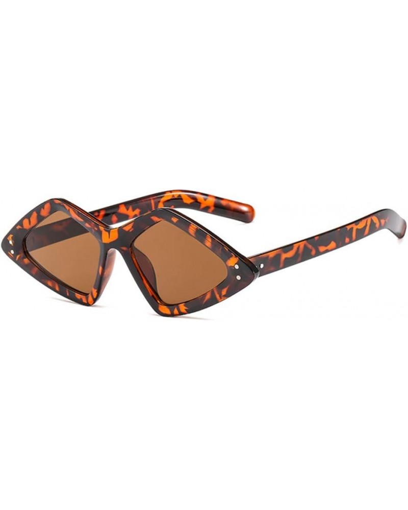 Womens Designer Triangle Festival Sunglasses Cateye High Pointed Sunglasses Leopard $8.24 Cat Eye