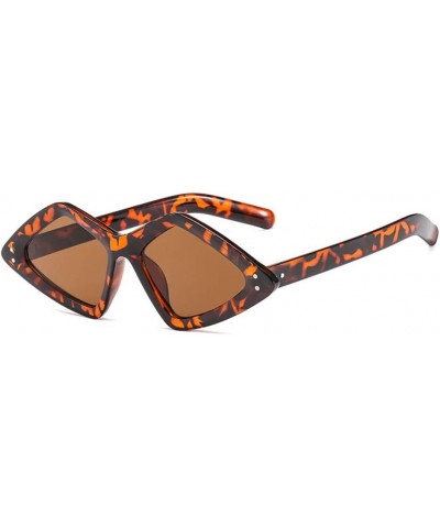 Womens Designer Triangle Festival Sunglasses Cateye High Pointed Sunglasses Leopard $8.24 Cat Eye