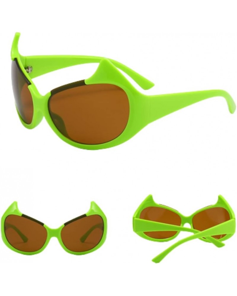 Y2k Accessories Cute Sunglasses Womens Sunglasses Trendy Y2K Glasses Oversized Sunglasses Womens Wrap Around Green $10.49 Ove...