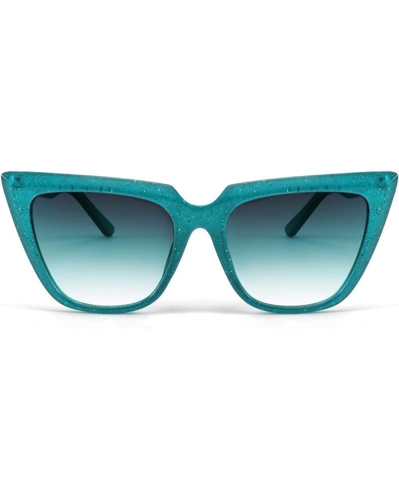 Women Chic Cateye Sunglasses Bling Bling Big Frame Candy Colors B2734 Green $15.63 Cat Eye