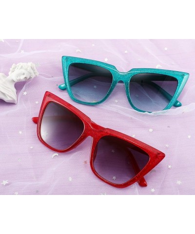 Women Chic Cateye Sunglasses Bling Bling Big Frame Candy Colors B2734 Green $15.63 Cat Eye