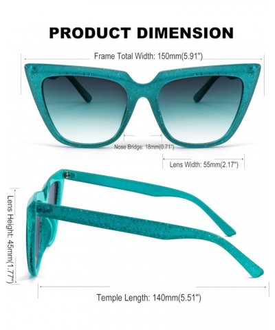 Women Chic Cateye Sunglasses Bling Bling Big Frame Candy Colors B2734 Green $15.63 Cat Eye