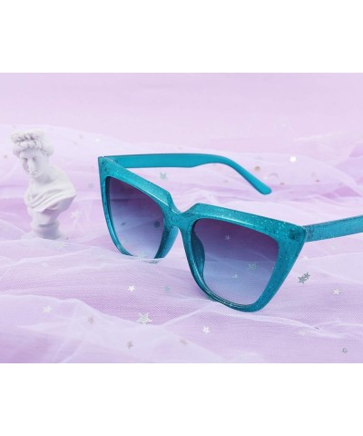 Women Chic Cateye Sunglasses Bling Bling Big Frame Candy Colors B2734 Green $15.63 Cat Eye