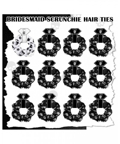 12 Pcs Bride or Die Gothic Satin Bridesmaid Scrunchies of 12 Bachelorette Sunglasses Til Death Do Us Party Bachelorette Hair ...