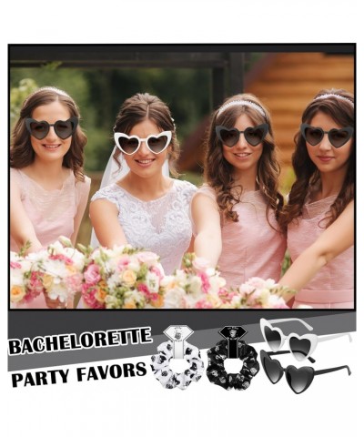 12 Pcs Bride or Die Gothic Satin Bridesmaid Scrunchies of 12 Bachelorette Sunglasses Til Death Do Us Party Bachelorette Hair ...