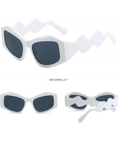 punk Irregular Sunglasses 2023 Women Men Sun Glasses Female Luxury Eyeglasses UV400 White $10.78 Square