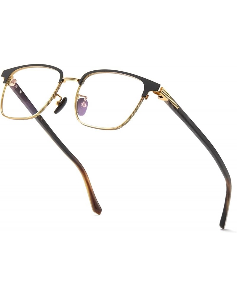 100% Really Buffalo Horn Glasses Pure Titanium for Men Rimless Square Glasses 8135 Space Silver 26-gold 8134 $77.90 Cat Eye