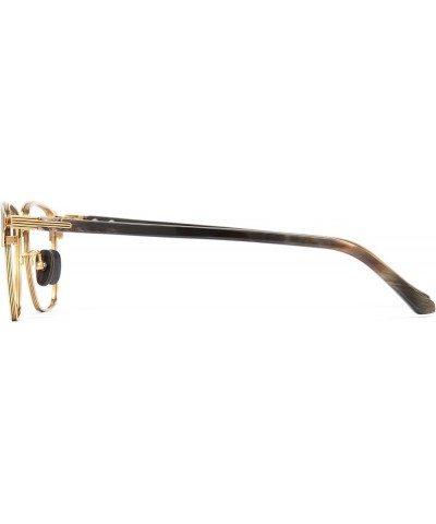 100% Really Buffalo Horn Glasses Pure Titanium for Men Rimless Square Glasses 8135 Space Silver 26-gold 8134 $77.90 Cat Eye