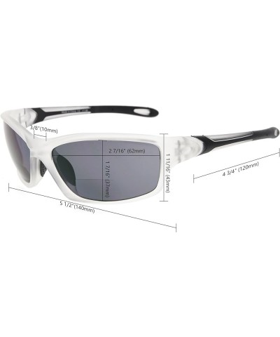 TR90 Sports Bifocal Sunglasses Baseball Running Fishing Driving Golf Softball Hiking Readers (Black Frame Grey Temple, 1.75) ...